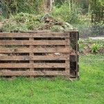 13475952 - wooden composter for organic waste in a garden